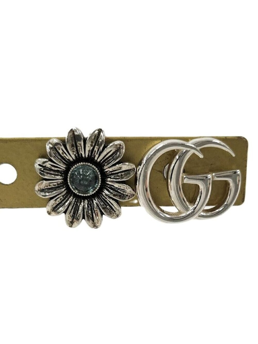 Gucci Double G Flower Stud Earrings Plated Silver